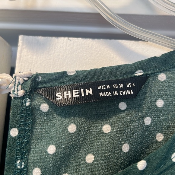SHEIN Green Polka Dot Dress size medium. - Picture 7 of 9